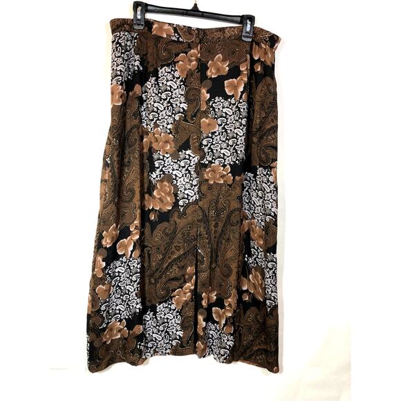 Floral Paisley Maxi Skirt Neutral in Black and Brown Size 12 Vintage Retro 90s - Picture 7 of 10